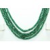 Natural Beryl Gemstone Dark Green Cut Beads 4 Lines String Necklace 244 Carats 